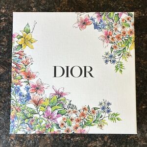 Dior White Floral Box with Multicolor Bloom Accents